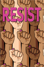 Female Resist Fist Mini Poster Image