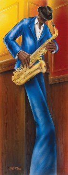 Jazz 1 Sax Slim Print by: Magrini - 12